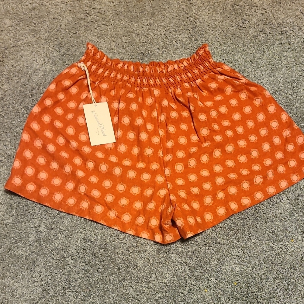 Universal Thread Orange Patterned High Waist Shor… - image 4